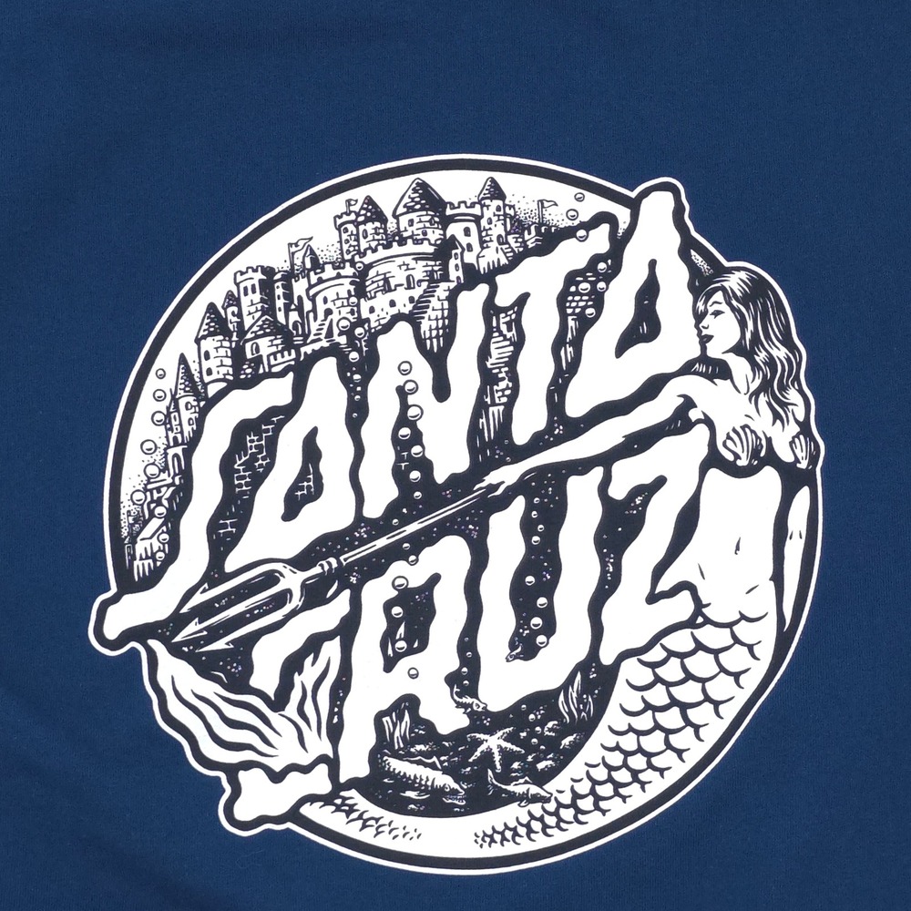 Santa Cruz Skateboards T-Shirt Mermaid Dot Graphic Navy Blue Large - Picture 3 of 6